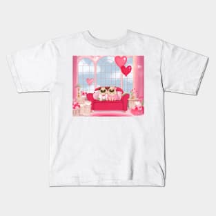 Valentines Pug Kids T-Shirt